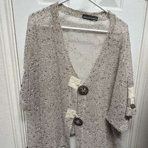 Mirror Image brand Cream Color Plus size 3X crochet look Blouse/Vest